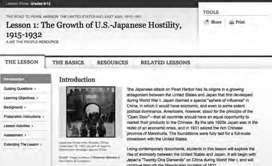 the front page for lesson 1: the growth of US-Japanese Hostility, 1915-1932