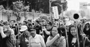 A photograph of the Sunflower Revolt in Taiwan. 