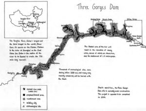map of the three gorges dam