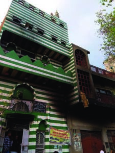 a closeup of the front of the building