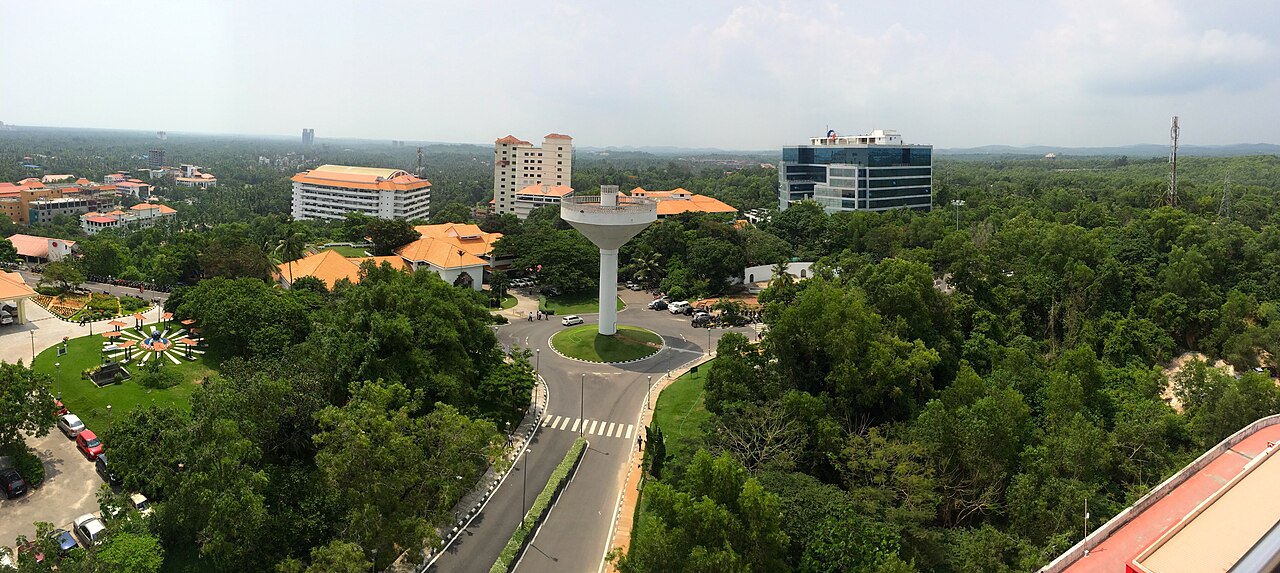 aerial view of a park with a large outlook area