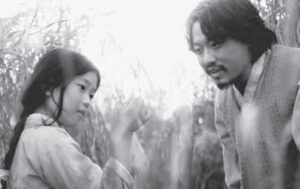 photo of a little girl and a man