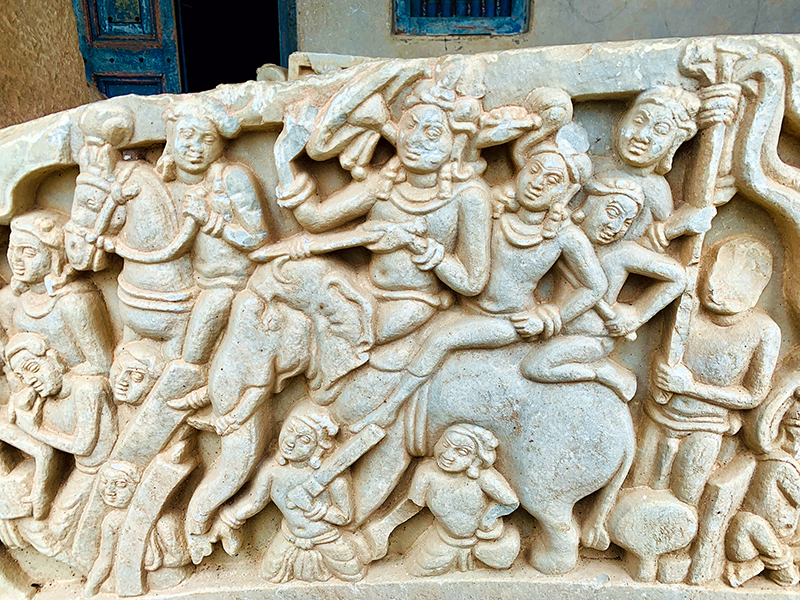 Relief sculpture of a ruler from the Buddhist monastery at Phanigiri Telangana, India