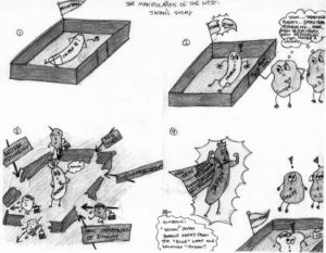 and illustration captioned the manipulation of the west: japan's story